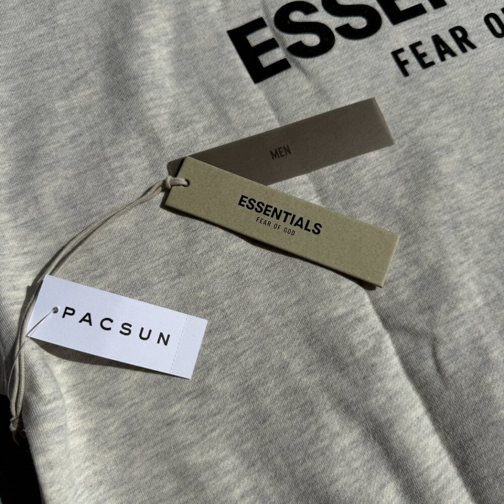 Fear of God Essentials Hoodie Grey Light Oatmeal Size Medium - Picture 7 of 12